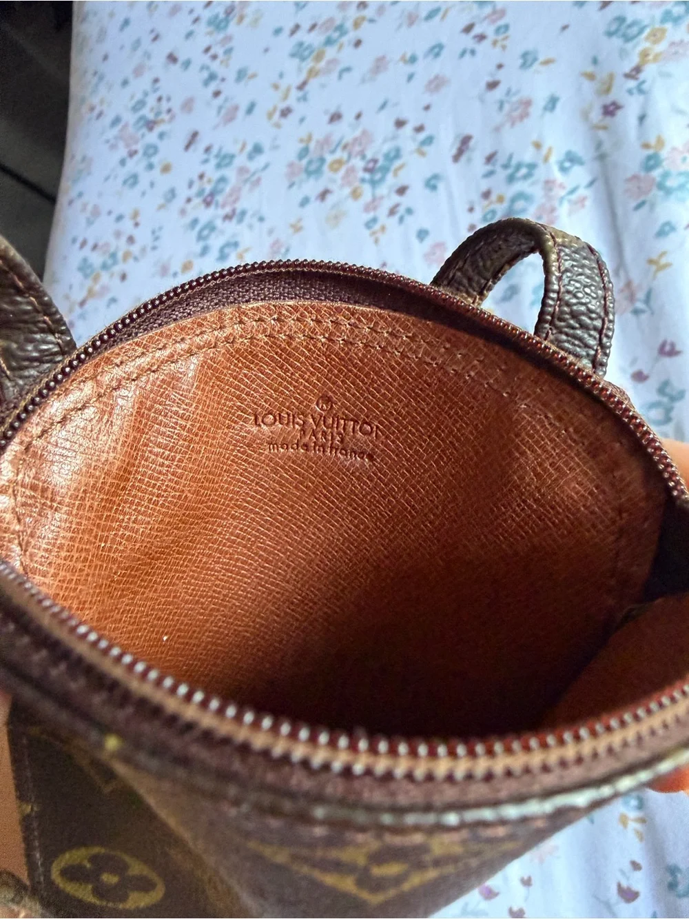 Louis Vuitton Monogram Canvas Small Crossbody Pouch in Brown and Gold